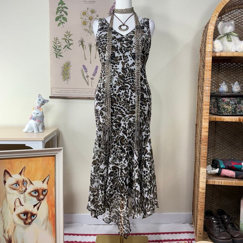 90s Y2k Beaded Asymmetric Dress Fairy Grunge Forest Whimsy Whimsigoth Romantic L